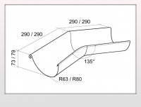 Угол желоба наружный 135° Grand Line
